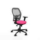 Jorquera sincro malla gris similpiel rosa brazos 2D base nailon  ruedas 65mm nailon