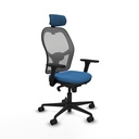 Jorquera sincro malla gris similpiel azul claro brazos 3D base nailon cabecero 2D ruedas 65mm nailon