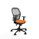 Jorquera sincro malla gris similpiel naranja brazos 1D base nailon  ruedas 65mm nailon