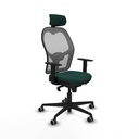 Jorquera sincro malla gris similpiel verde botella brazos 1D base nailon cabecero 2D ruedas 65mm engomada