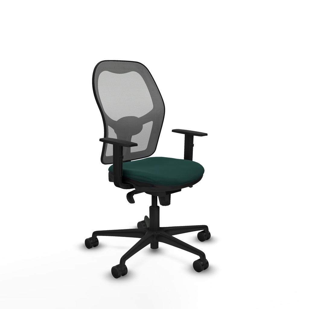 Jorquera sincro malla gris similpiel verde botella brazos 1D base nailon  ruedas 65mm nailon