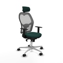 Jorquera sincro malla gris similpiel verde botella brazos 1D base aluminio cabecero 2D ruedas 65mm nailon