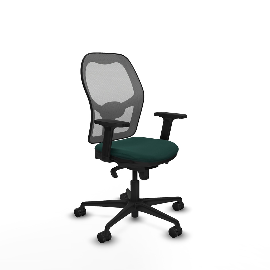 Jorquera sincro malla gris similpiel verde botella brazos 2D base nailon  ruedas 65mm nailon