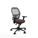 Jorquera sincro malla gris similpiel marrón oscuro brazos 3D base nailon  ruedas 65mm nailon