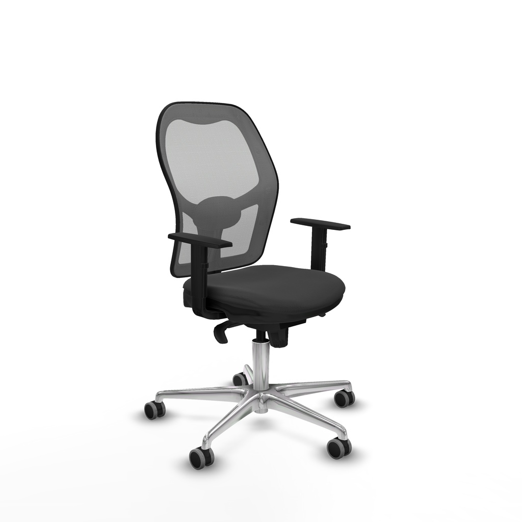 Jorquera sincro malla gris similpiel gris oscuro brazos 1D base aluminio  ruedas 65mm engomada