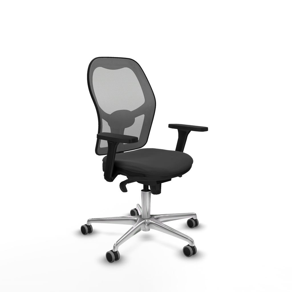 Jorquera sincro malla gris similpiel gris oscuro brazos 3D base aluminio  ruedas 65mm engomada
