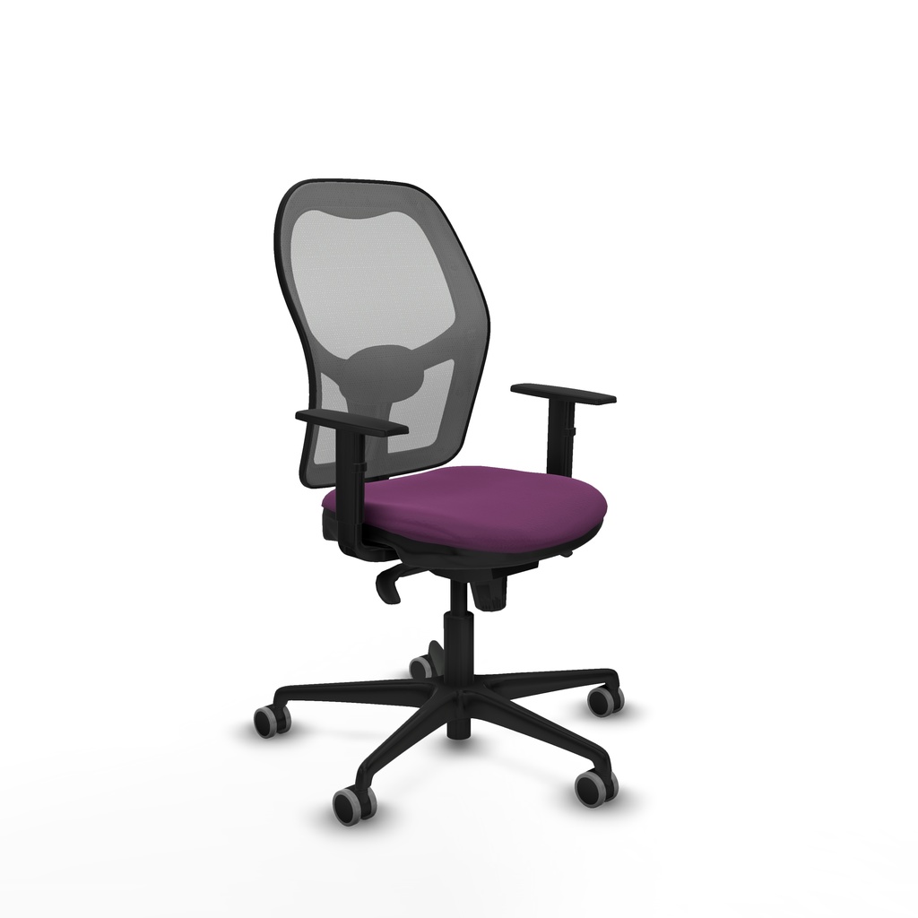 Jorquera sincro malla gris similpiel morado brazos 1D base nailon  ruedas 65mm engomada