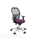 Jorquera sincro malla gris similpiel morado brazos 1D base aluminio  ruedas 65mm nailon