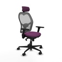 Jorquera sincro malla gris similpiel morado brazos 3D base nailon cabecero 2D ruedas 65mm nailon