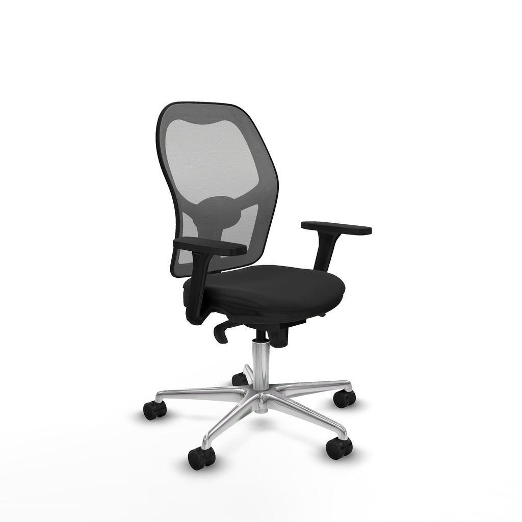 Jorquera sincro malla gris similpiel negro brazos 3D base aluminio  ruedas 65mm nailon