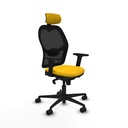 Jorquera sincro malla negra bali amarillo brazos 2D base nailon cabecero 2D ruedas 65mm nailon
