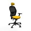 Jorquera sincro malla negra bali amarillo brazos 3D base nailon cabecero fijo ruedas 65mm nailon