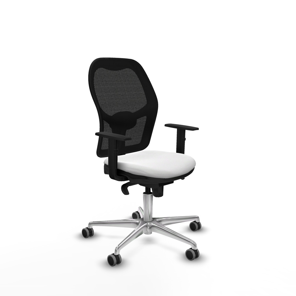 Jorquera sincro malla negra bali blanco brazos 1D base aluminio  ruedas 65mm engomada