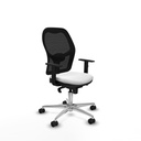 Jorquera sincro malla negra bali blanco brazos 1D base aluminio  ruedas 65mm nailon