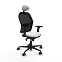 Jorquera sincro malla negra bali blanco brazos 2D base nailon cabecero fijo ruedas 65mm nailon