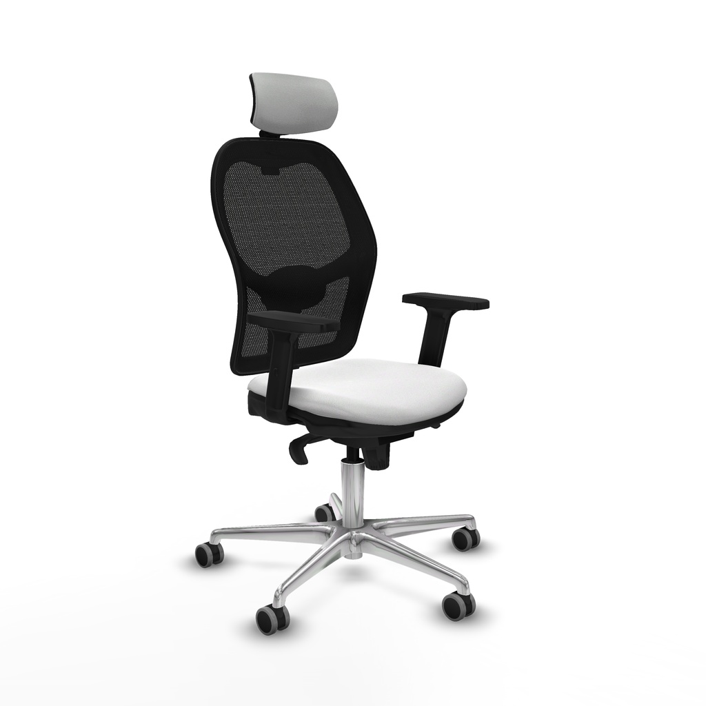 Jorquera sincro malla negra bali blanco brazos 2D base aluminio cabecero 2D ruedas 65mm engomada