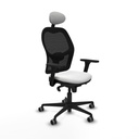 Jorquera sincro malla negra bali blanco brazos 3D base nailon cabecero fijo ruedas 65mm engomada