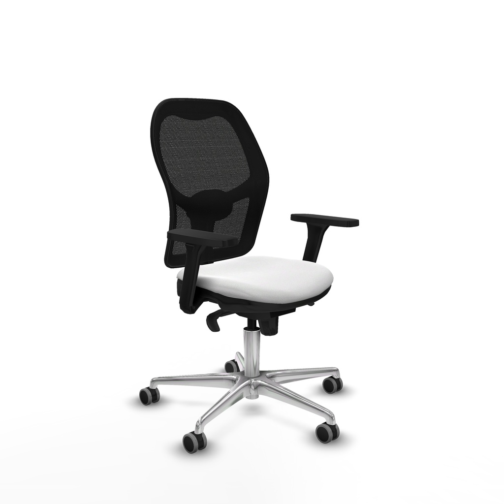 Jorquera sincro malla negra bali blanco brazos 3D base aluminio  ruedas 65mm engomada