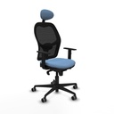 Jorquera sincro malla negra bali azul cielo brazos 1D base nailon cabecero fijo ruedas 65mm engomada