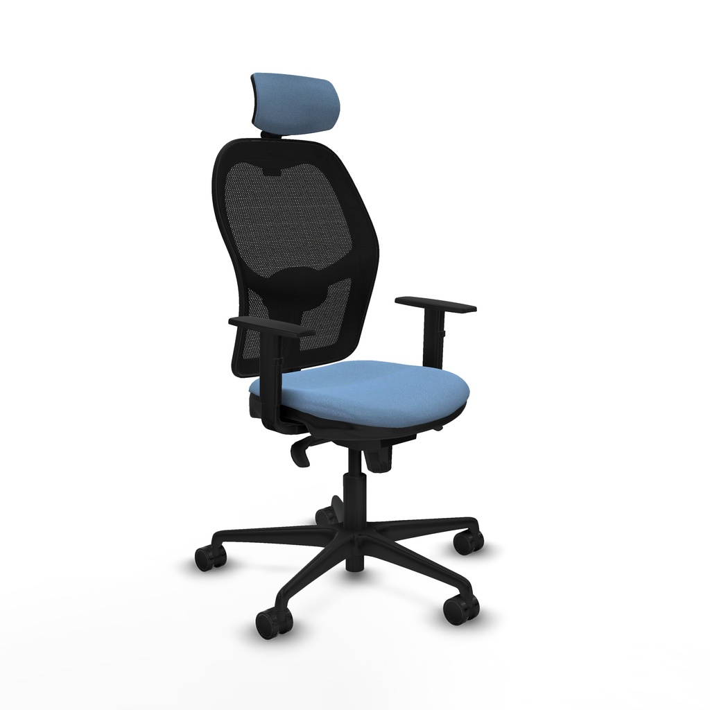 Jorquera sincro malla negra bali azul cielo brazos 1D base nailon cabecero 2D ruedas 65mm nailon