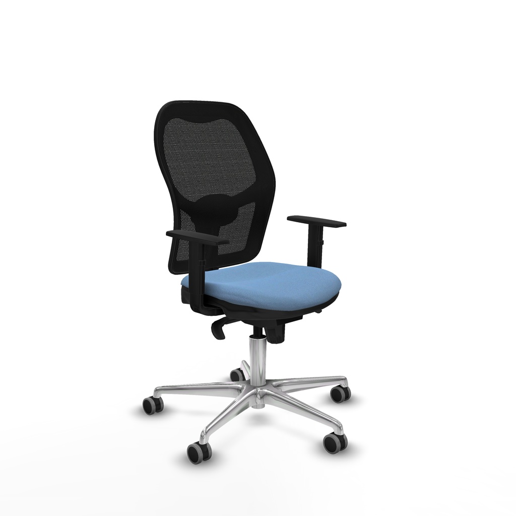 Jorquera sincro malla negra bali azul cielo brazos 1D base aluminio  ruedas 65mm engomada