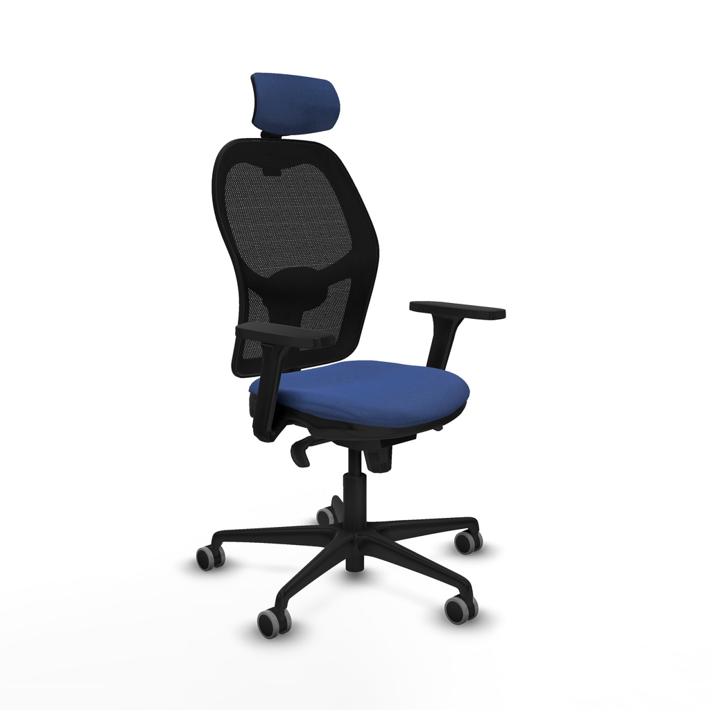 Jorquera sincro malla negra bali azul marino brazos 3D base nailon cabecero 2D ruedas 65mm engomada