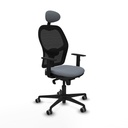 Jorquera sincro malla negra bali gris brazos 1D base nailon cabecero fijo ruedas 65mm engomada