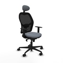 Jorquera sincro malla negra bali gris brazos 1D base nailon cabecero fijo ruedas 65mm nailon