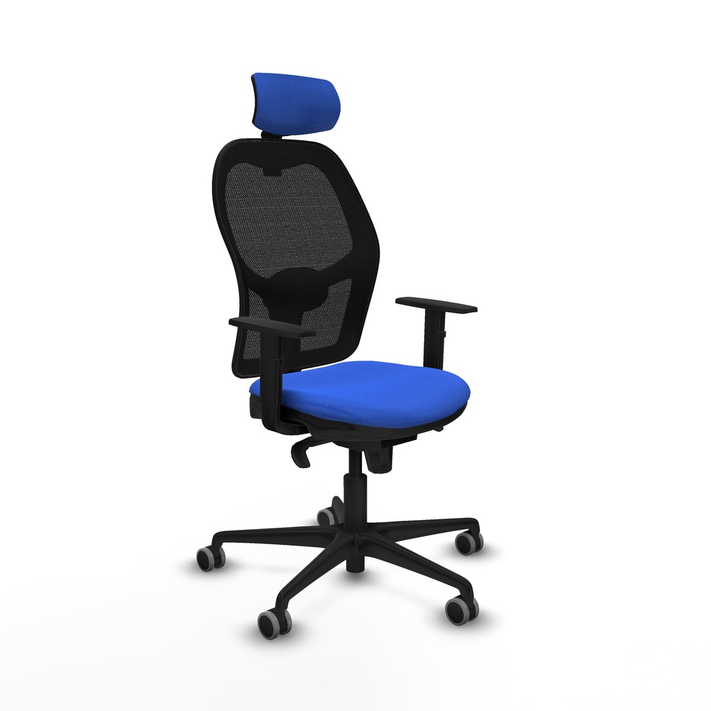 Jorquera sincro malla negra bali azul brazos 1D base nailon cabecero 2D ruedas 65mm engomada