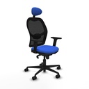 Jorquera sincro malla negra bali azul brazos 2D base nailon cabecero fijo ruedas 65mm nailon