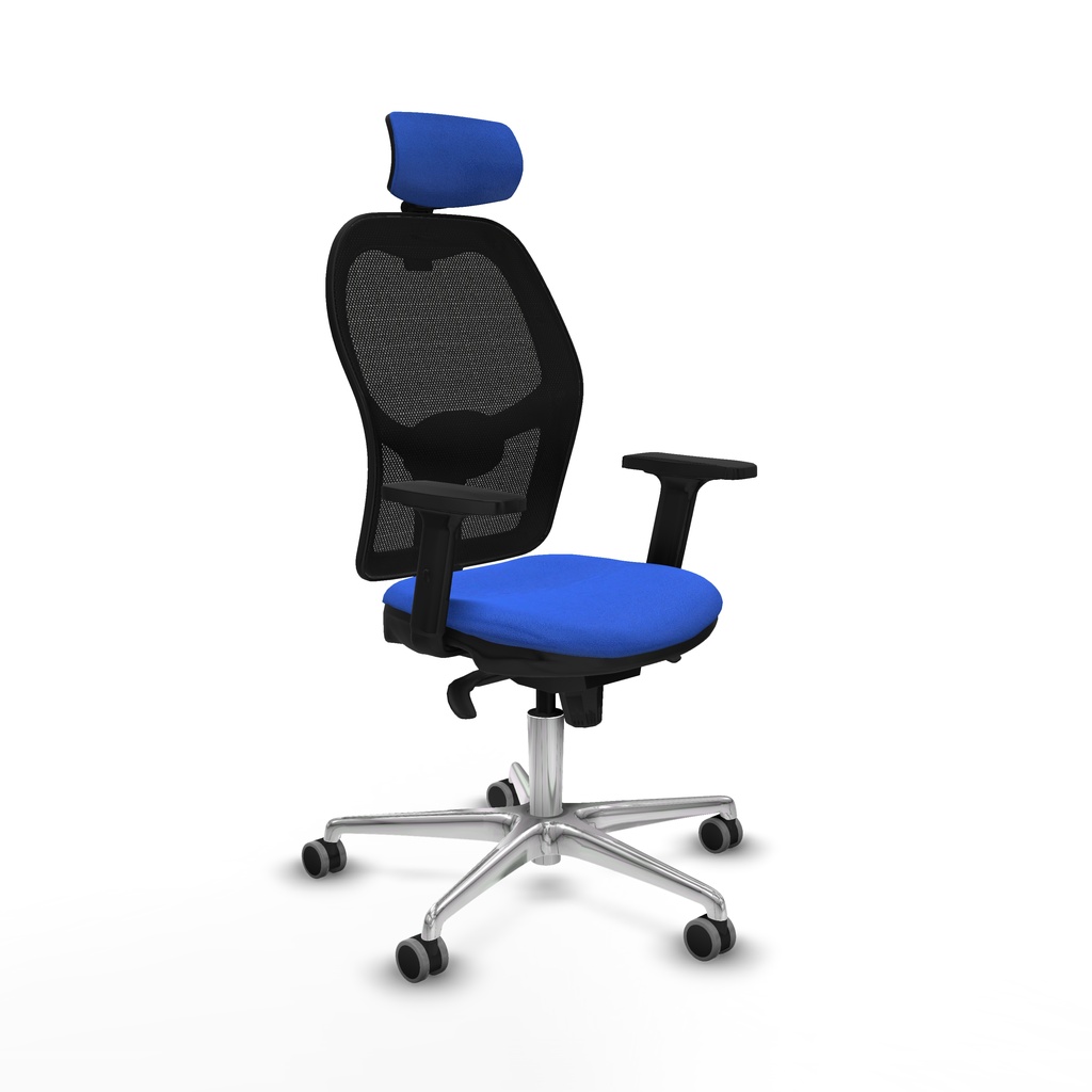 Jorquera sincro malla negra bali azul brazos 2D base aluminio cabecero 2D ruedas 65mm engomada
