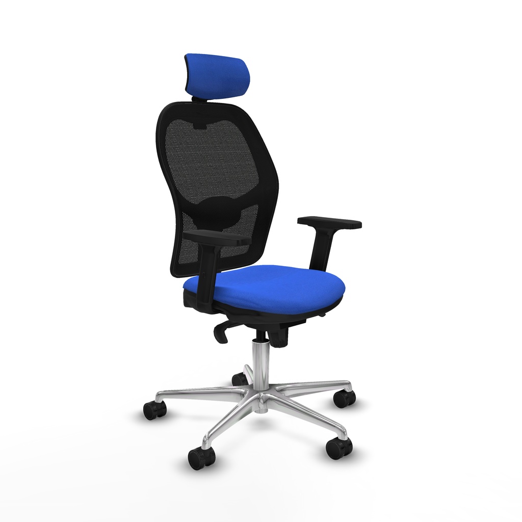 Jorquera sincro malla negra bali azul brazos 2D base aluminio cabecero 2D ruedas 65mm nailon