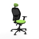 Jorquera sincro malla negra bali pistacho brazos 2D base nailon cabecero fijo ruedas 65mm engomada