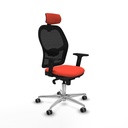 Jorquera sincro malla negra bali naranja oscuro brazos 2D base aluminio cabecero 2D ruedas 65mm engomada