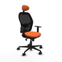 Jorquera sincro malla negra bali naranja brazos 1D base nailon cabecero fijo ruedas 65mm nailon