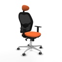 Jorquera sincro malla negra bali naranja brazos 1D base aluminio cabecero fijo ruedas 65mm engomada