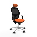 Jorquera sincro malla negra bali naranja brazos 1D base aluminio cabecero 2D ruedas 65mm nailon