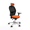 Jorquera sincro malla negra bali naranja brazos 3D base aluminio cabecero 2D ruedas 65mm nailon