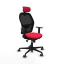 Jorquera sincro malla negra bali rojo brazos 1D base nailon cabecero 2D ruedas 65mm engomada