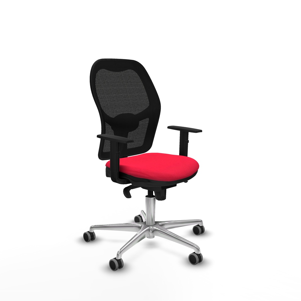 Jorquera sincro malla negra bali rojo brazos 1D base aluminio  ruedas 65mm engomada