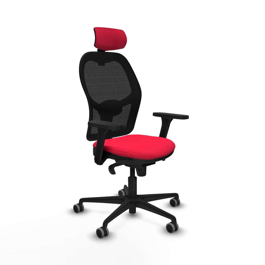 Jorquera sincro malla negra bali rojo brazos 3D base nailon cabecero 2D ruedas 65mm engomada