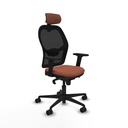 Jorquera sincro malla negra bali marrón brazos 2D base nailon cabecero 2D ruedas 65mm nailon