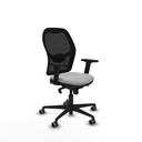 Jorquera sincro malla negra bali gris claro brazos 2D base nailon  ruedas 65mm engomada