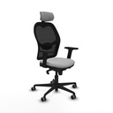 Jorquera sincro malla negra bali gris claro brazos 2D base nailon cabecero 2D ruedas 65mm engomada