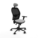 Jorquera sincro malla negra bali gris claro brazos 3D base nailon cabecero fijo ruedas 65mm nailon