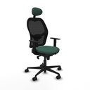 Jorquera sincro malla negra bali verde botella brazos 1D base nailon cabecero fijo ruedas 65mm nailon