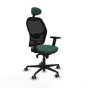 Jorquera sincro malla negra bali verde botella brazos 2D base nailon cabecero fijo ruedas 65mm engomada