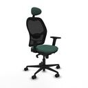 Jorquera sincro malla negra bali verde botella brazos 2D base nailon cabecero fijo ruedas 65mm nailon