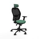 Jorquera sincro malla negra bali verde esmeralda brazos 2D base nailon cabecero 2D ruedas 65mm nailon