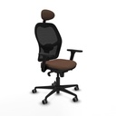 Jorquera sincro malla negra bali marrón oscuro brazos 3D base nailon cabecero fijo ruedas 65mm engomada